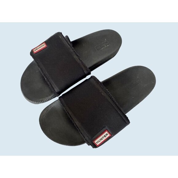 HUNTER Black Adjustable Strap Lightweight Slip On Slides Sandals Sz 7 - Picture 1 of 5